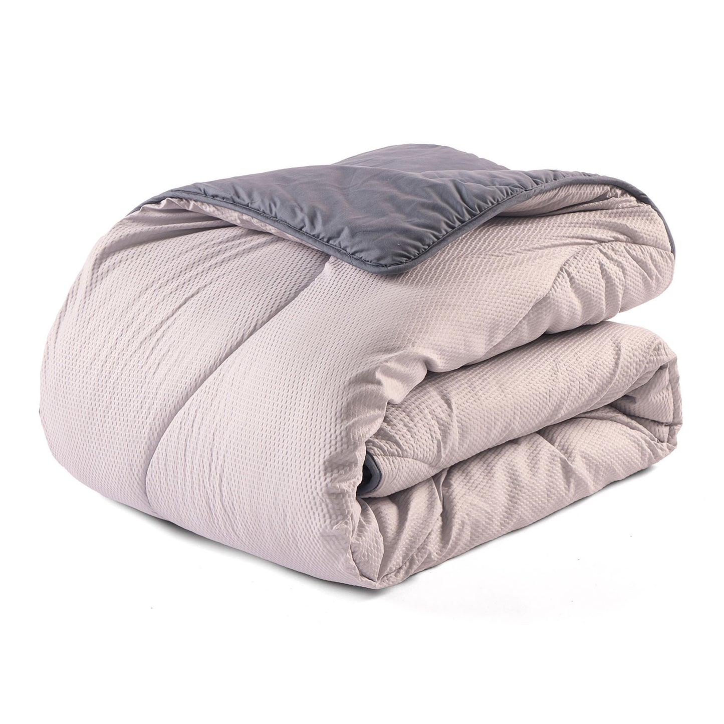Waffle Coverless Grey 10.5 Tog Duvet And Pillowcases