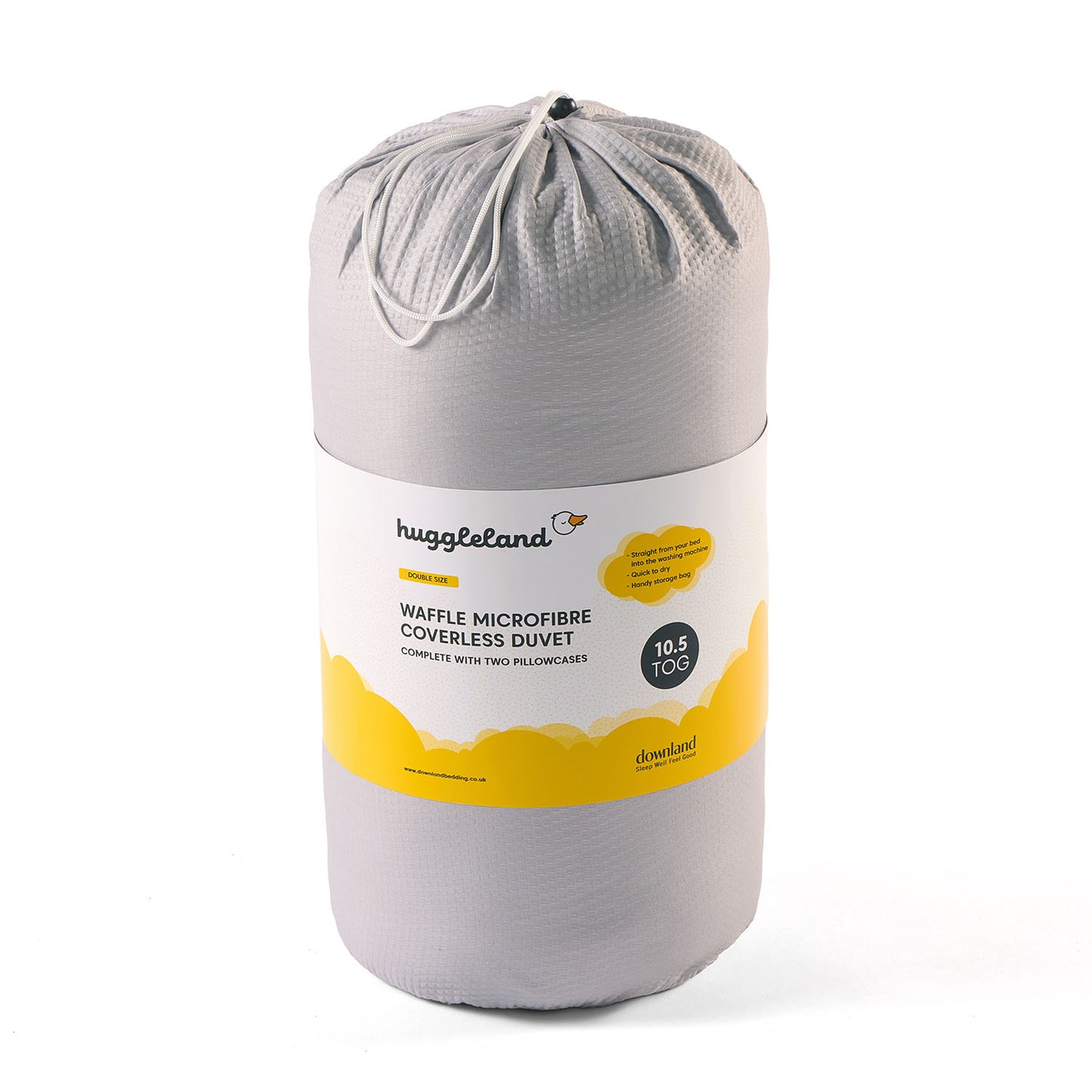 Waffle Coverless Grey 10.5 Tog Duvet And Pillowcases