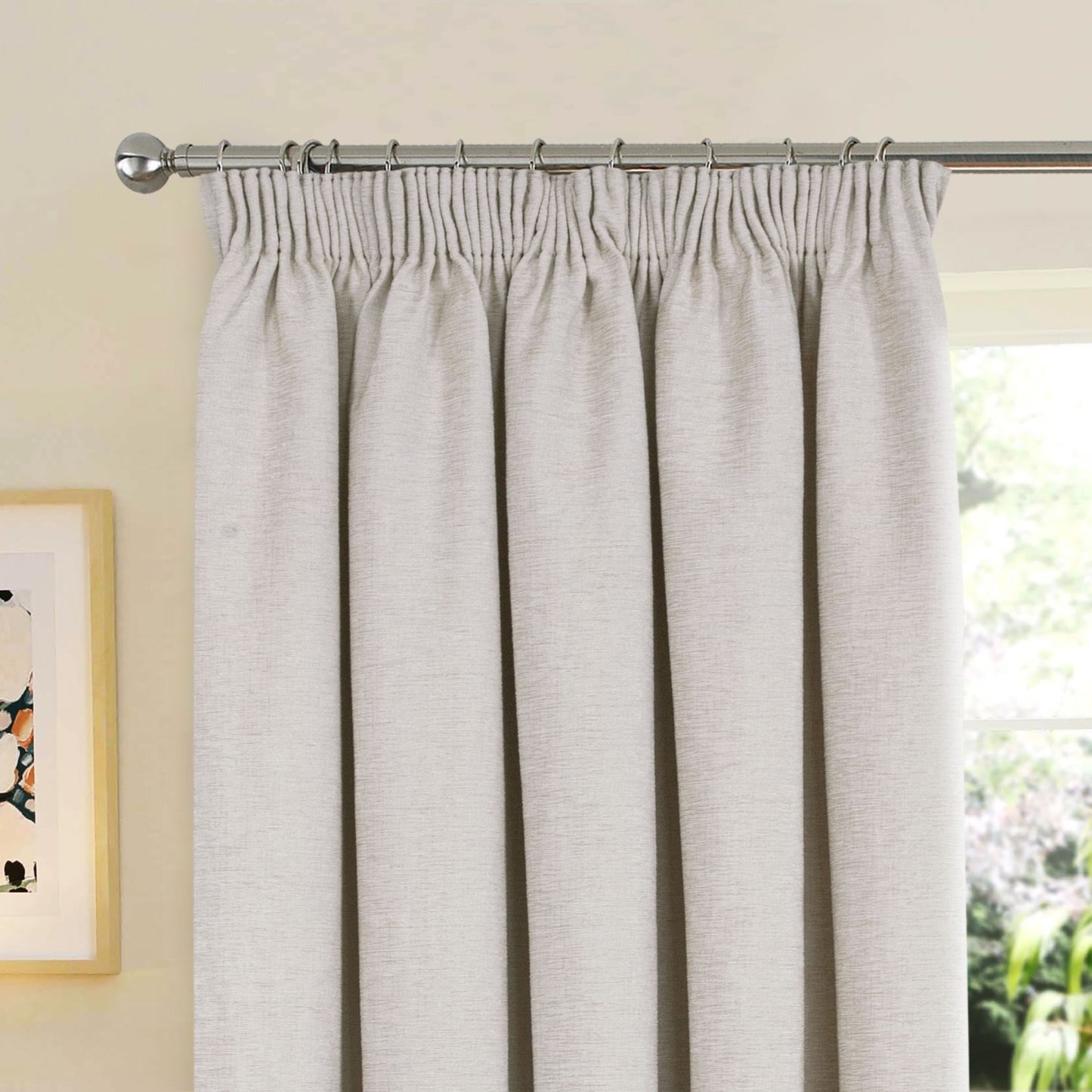 Washington Natural Thermal Pencil Pleat Door Curtain