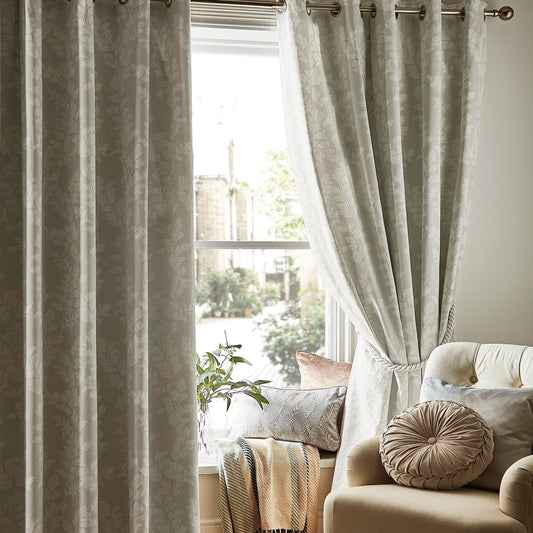 Laura Ashley Waxham Dove Grey Eyelet Curtain