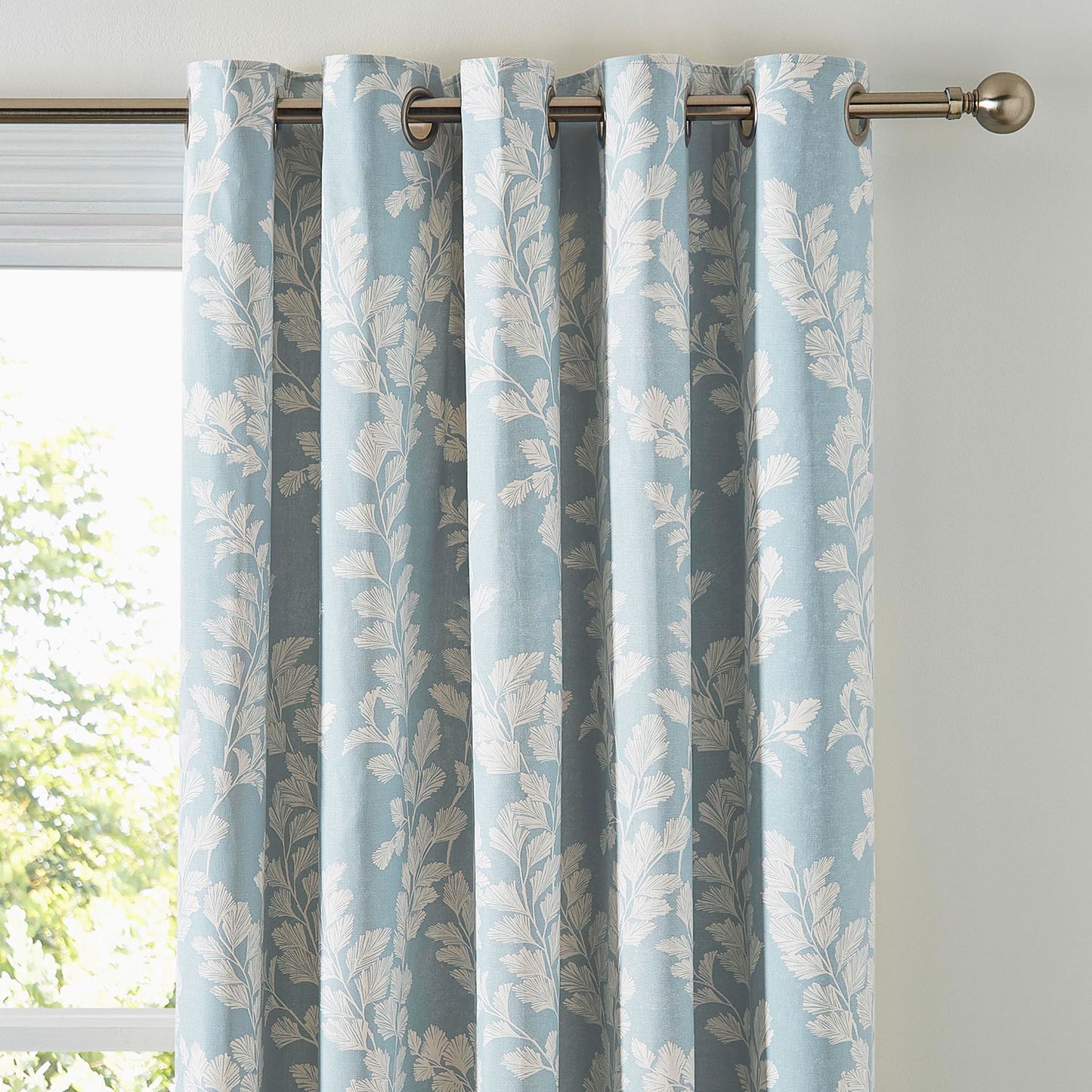 Laura Ashley Waxham Seaspray Blue Eyelet Curtain