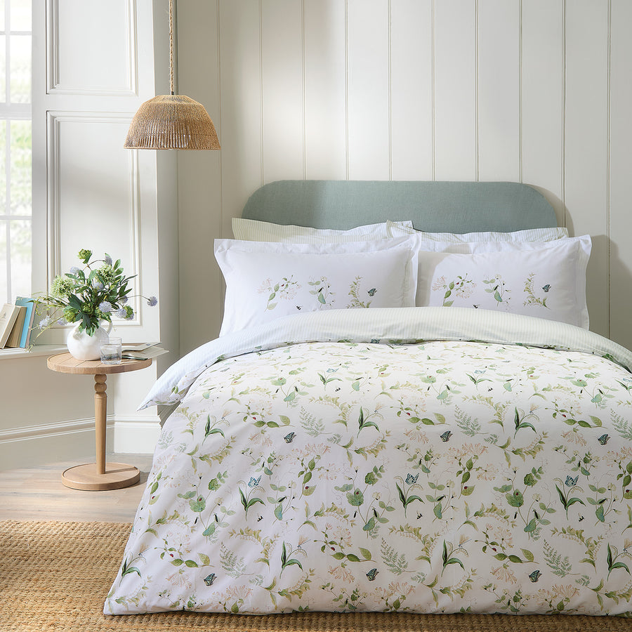 Sophie Allport Wild Floral Green 200TC Cotton Duvet Set
