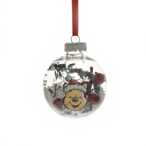 Disney Winnie the Pooh Set of 4 Glitter Baubles