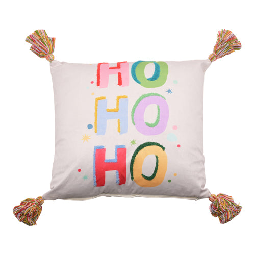 HoHoHo Christmas Cushion with Tassels