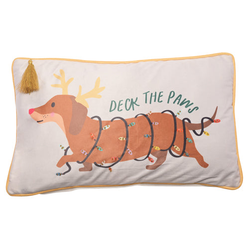 Sausage Dog Christmas Cushion Julian Charles Home