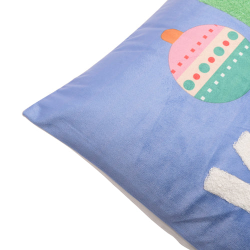 What Fun Blue Christmas Cushion