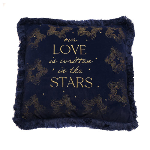 Our Love Blue Velvet Cushion