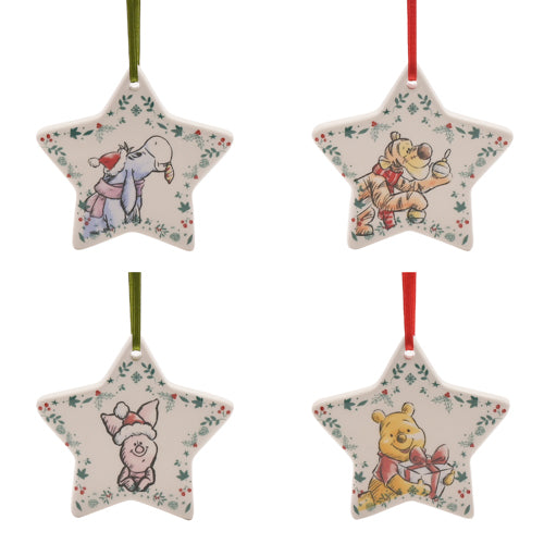 Disney Winnie the Pooh Set of 4 Ceramic Decorations