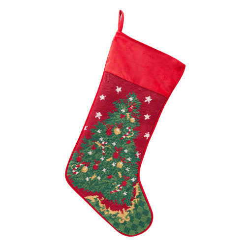 Needlepoint Tree Christmas Stocking