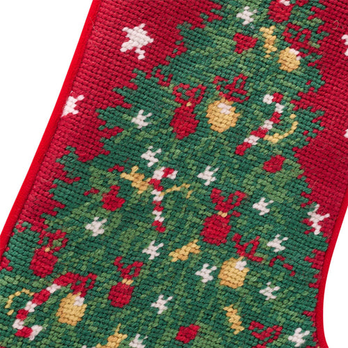 Needlepoint Tree Christmas Stocking