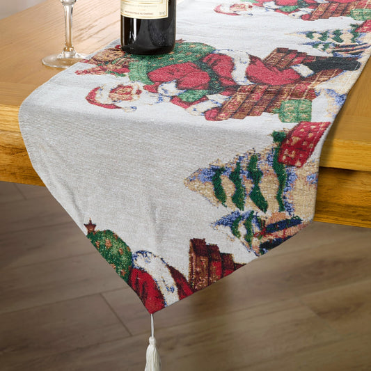 Santa Chimney Christmas Tapestry Table Runner