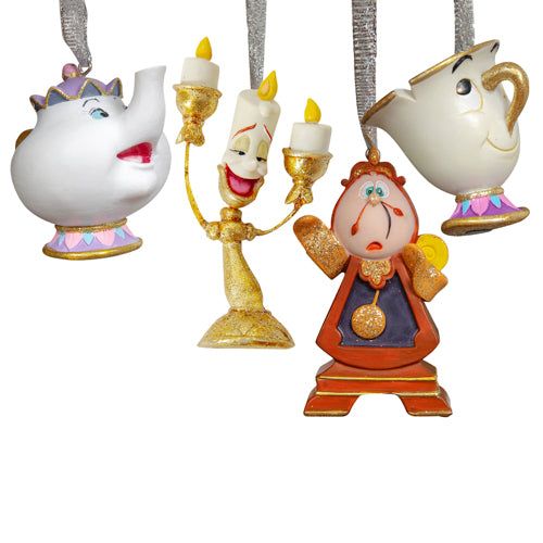 Disney Set of 4 Beauty & The Beast Hanging Decorations