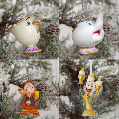 Disney Set of 4 Beauty & The Beast Hanging Decorations