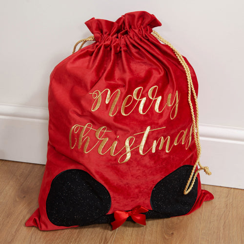 Disney Minnie Mouse Merry Christmas Velvet Gift Sack