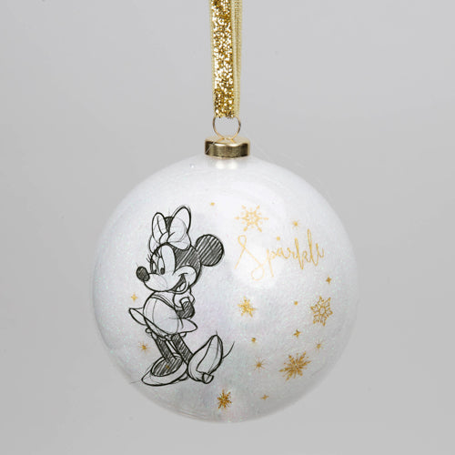 Disney Classic Collectables Set of 15 White Glitter Baubles