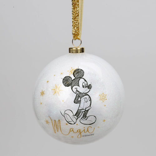 Disney Classic Collectables Set of 15 White Glitter Baubles