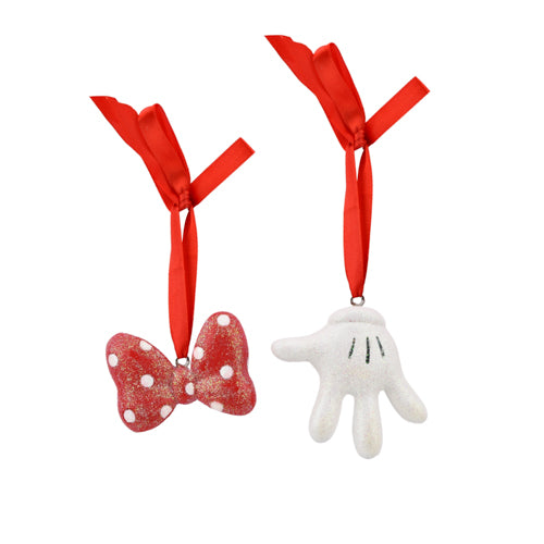 Disney Minnie Mouse Set of 2 Bow & Glove Shaped Hanging Decoration