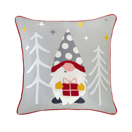 Green Hat Gonk Printed Canvas Cushion (43cm x 43cm)