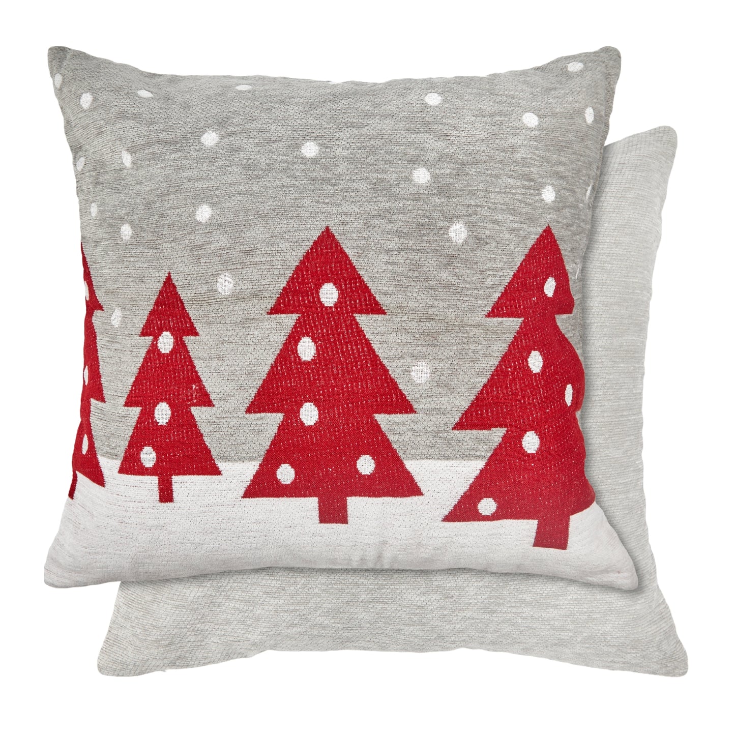 Christmas Tree Chenille Tapestry Cushion Cover Pair