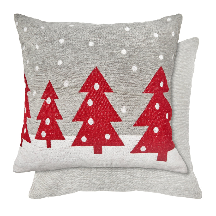 Christmas Tree Chenille Tapestry Cushion Cover Pair