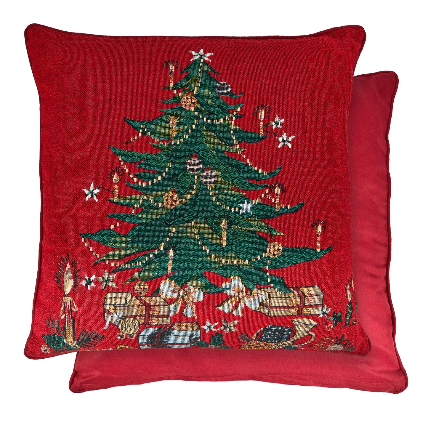 Christmas Tree Tapestry Cushion Cover Pair (43cm x 43cm)