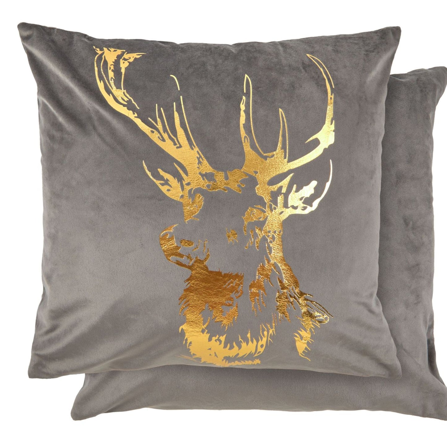 Velvet Stag Silver Grey Cushion Cover Pair