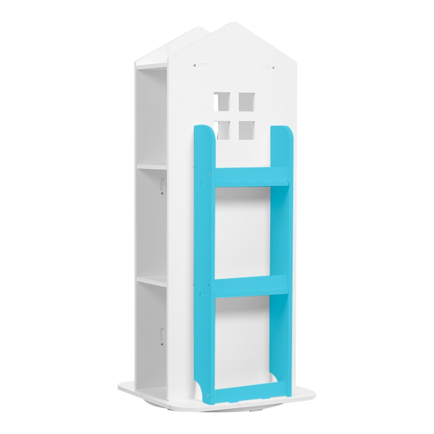 Blue 360° Rotating Kids House Bookshelf