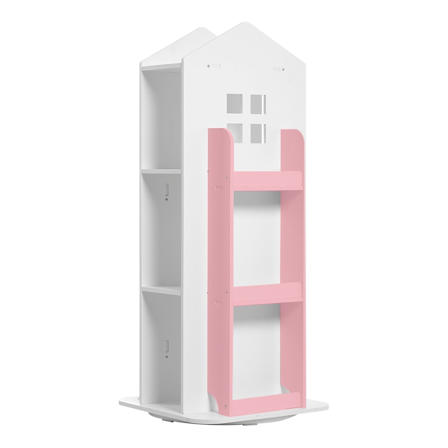 Pink 360° Rotating Kids House Bookshelf