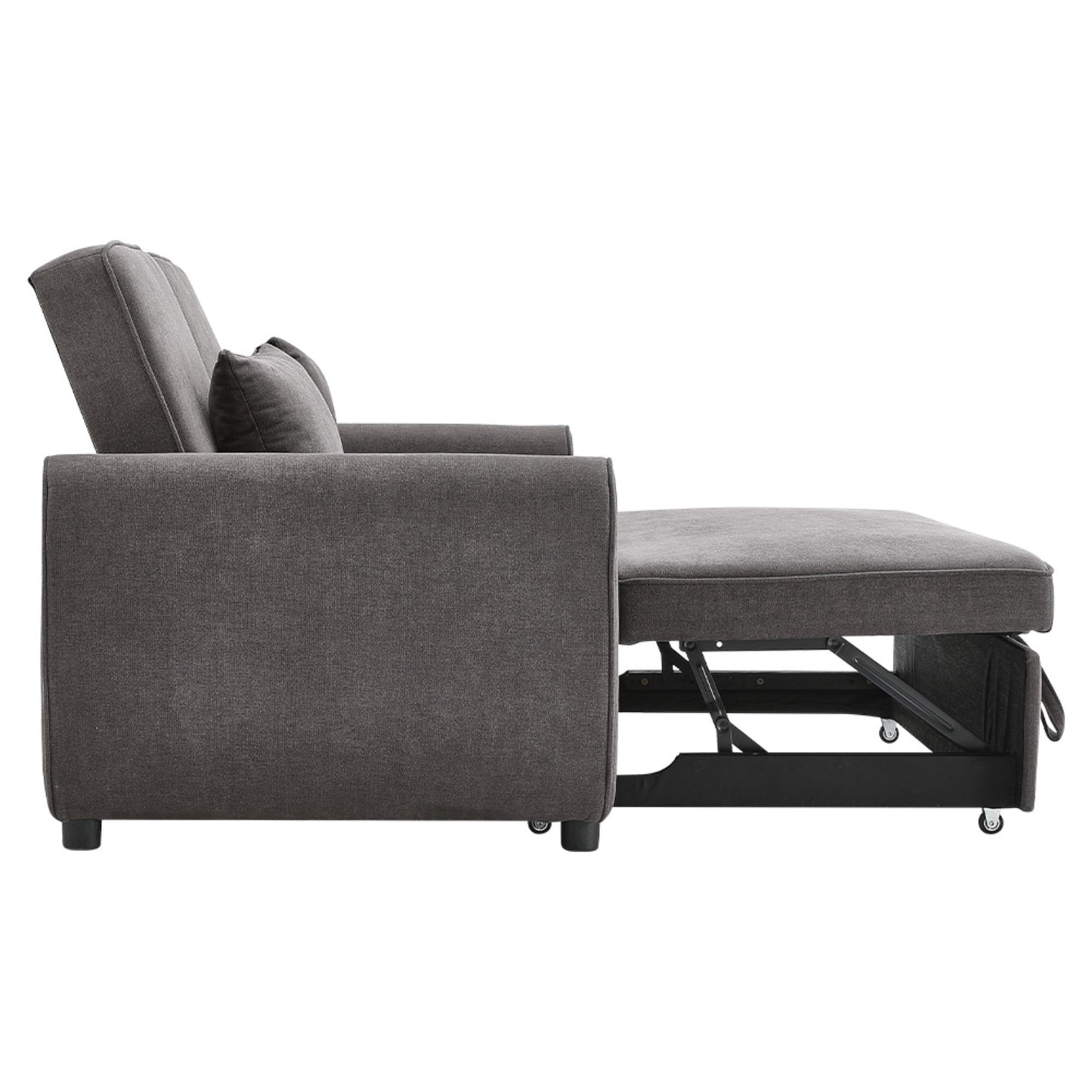Convertible Pull Out 2 Seater Sofa Bed with Reclining Backrest