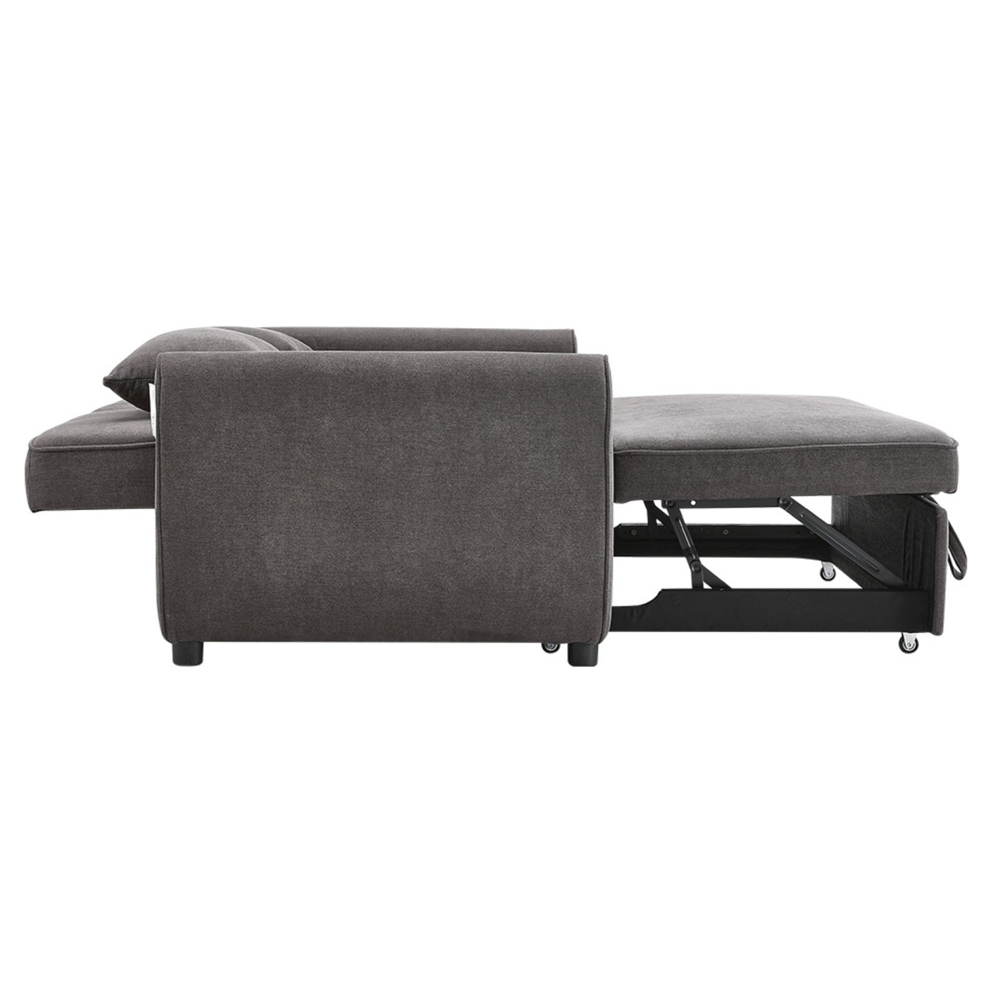 Convertible Pull Out 2 Seater Sofa Bed with Reclining Backrest