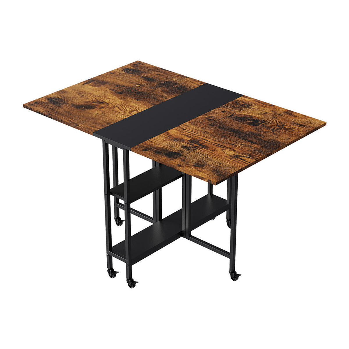 Folding Wood Black & Natural Dining Table
