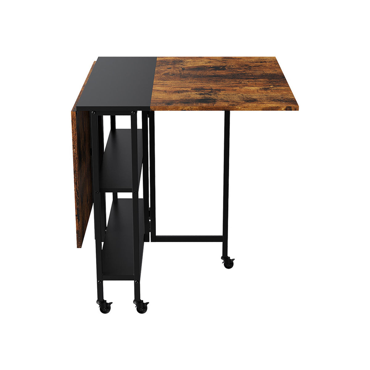Folding Wood Black & Natural Dining Table
