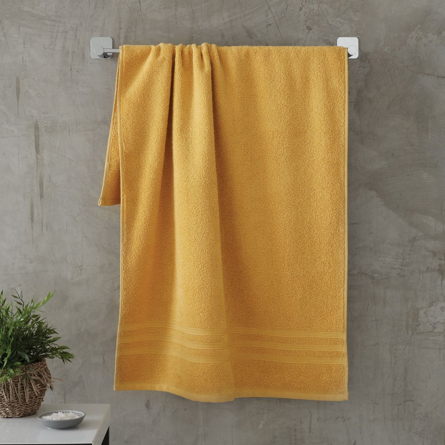 Catherine Lansfield Zero Twist Ochre Cotton Towels