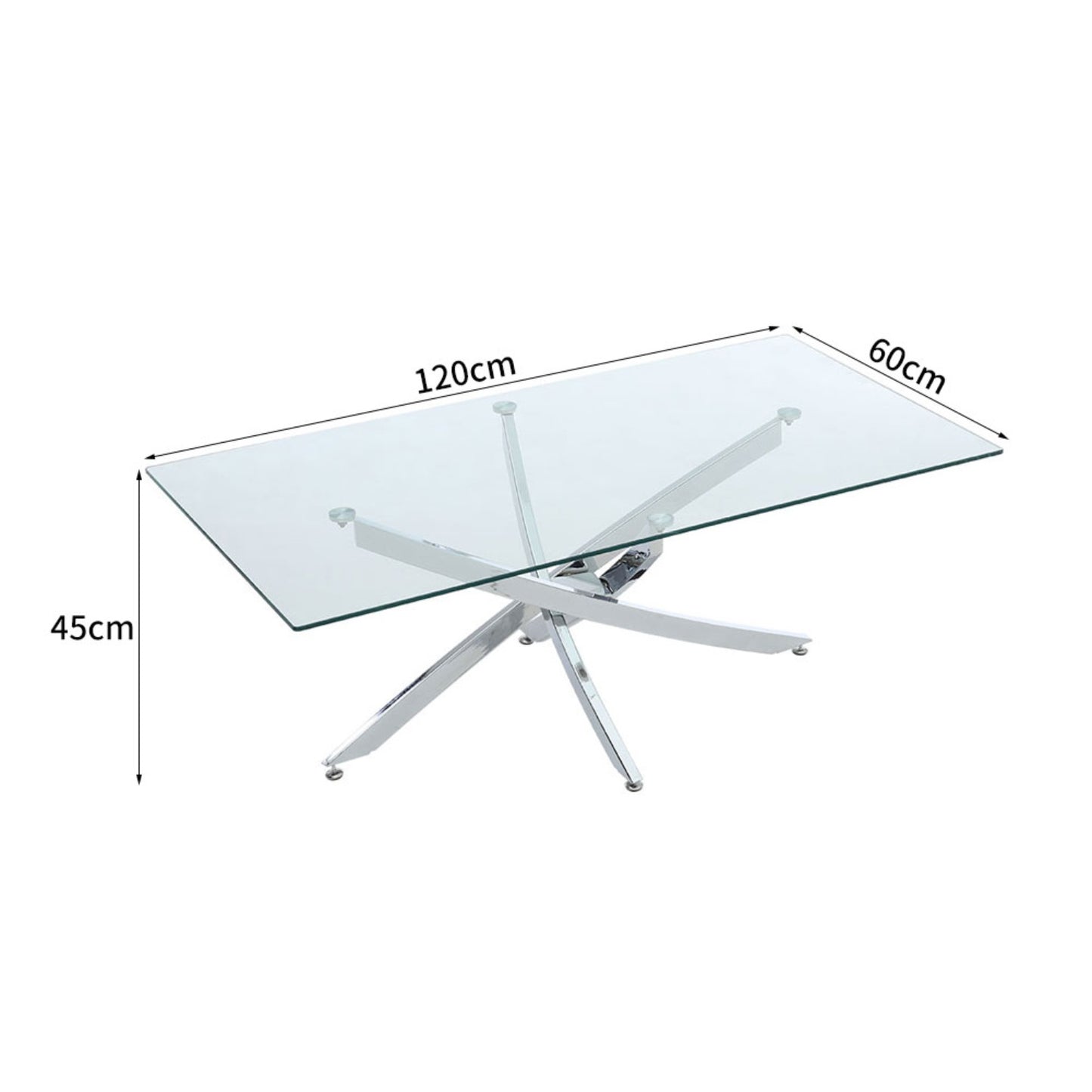 Rectangular Tempered Glass End Table