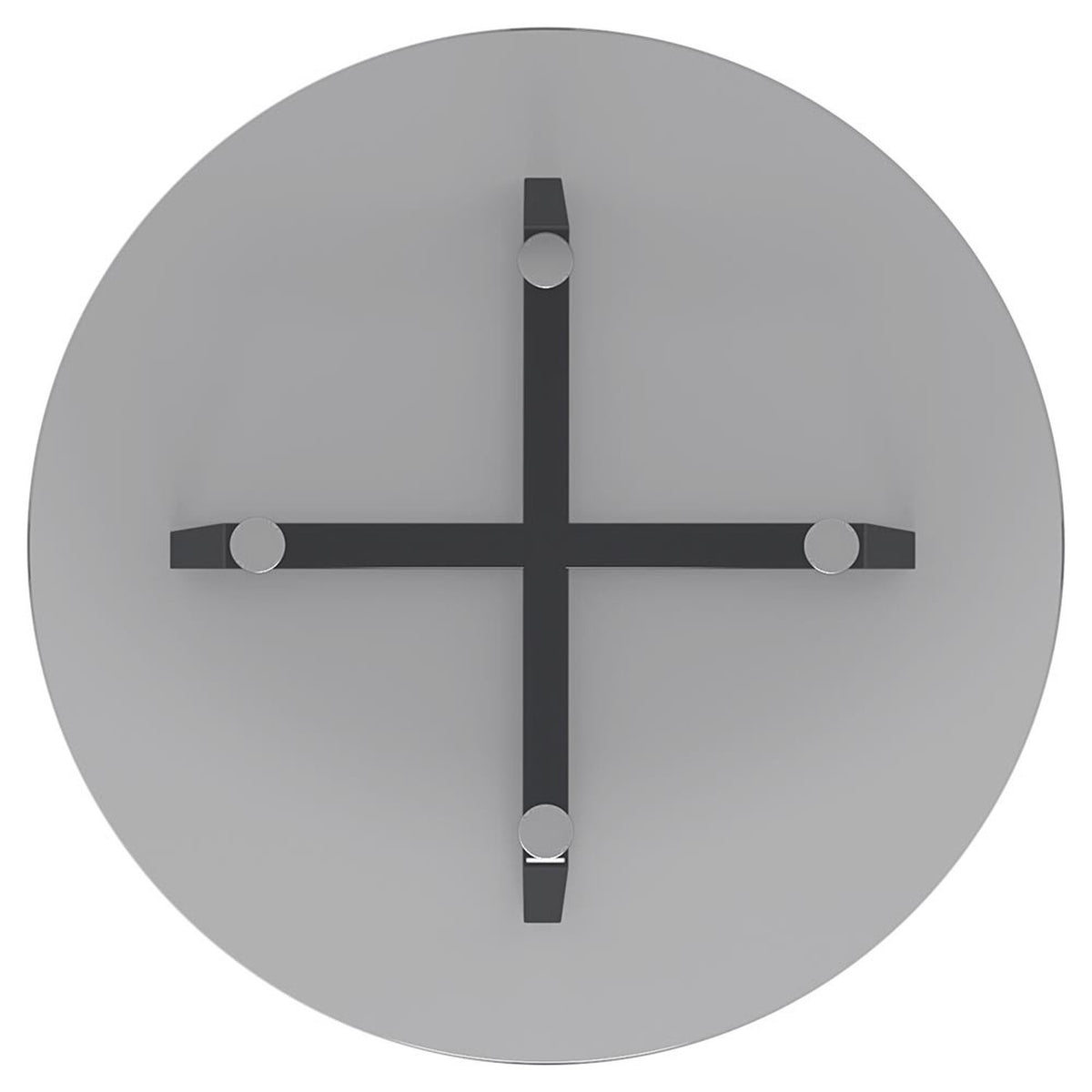 Black Round Glass Dining Table with Metal Base
