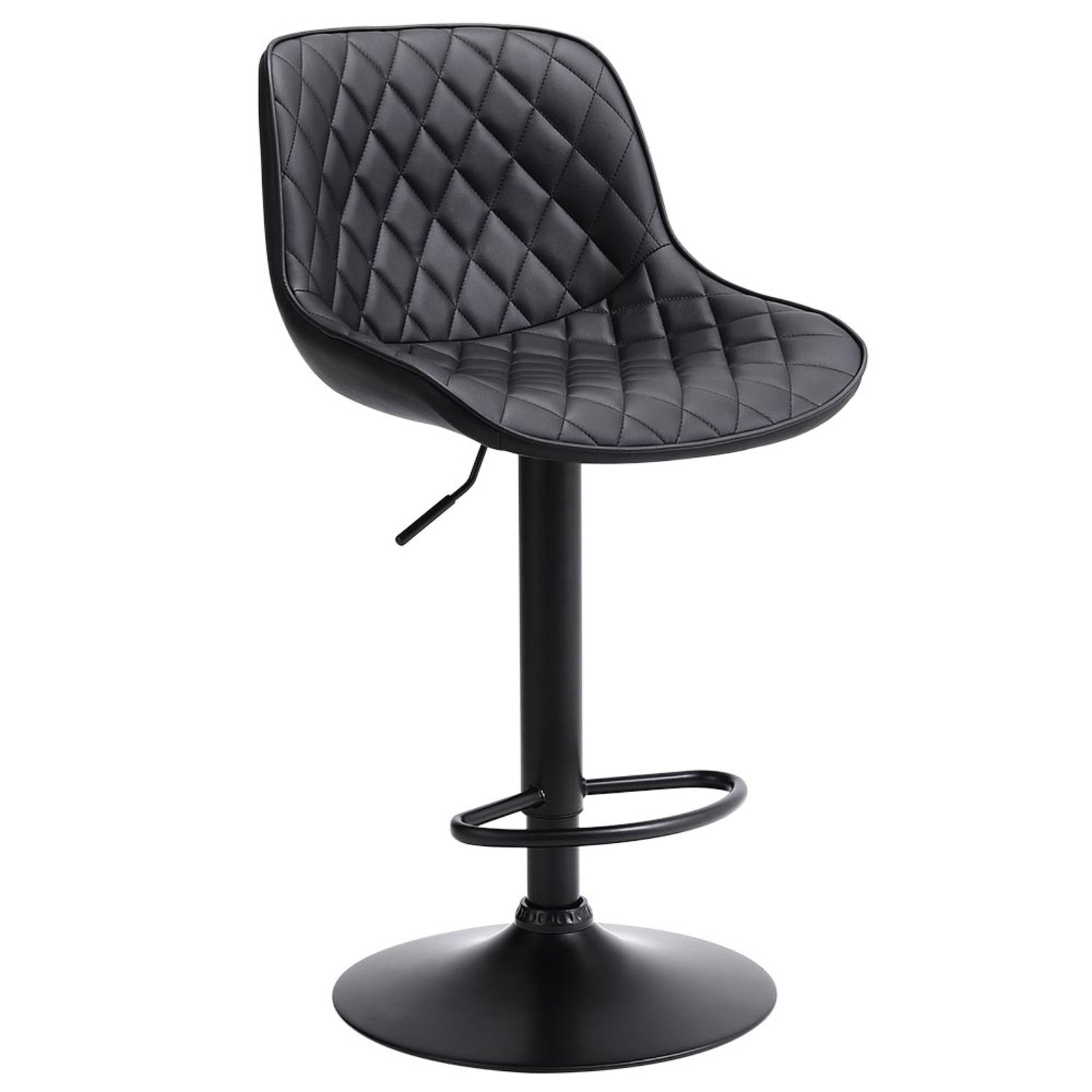Black PU Adjustable Swivel Bar Stools Set of 2 – Julian Charles Home