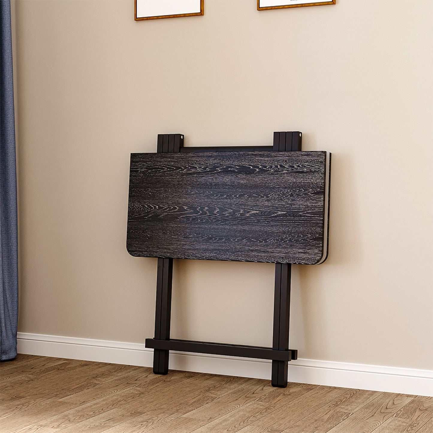 Square Black 4-Seater Folding Dining Table