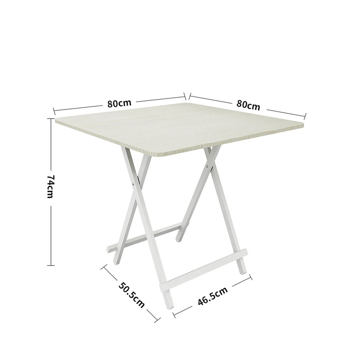 Foldable 2 Seater White Wooden Dining Table