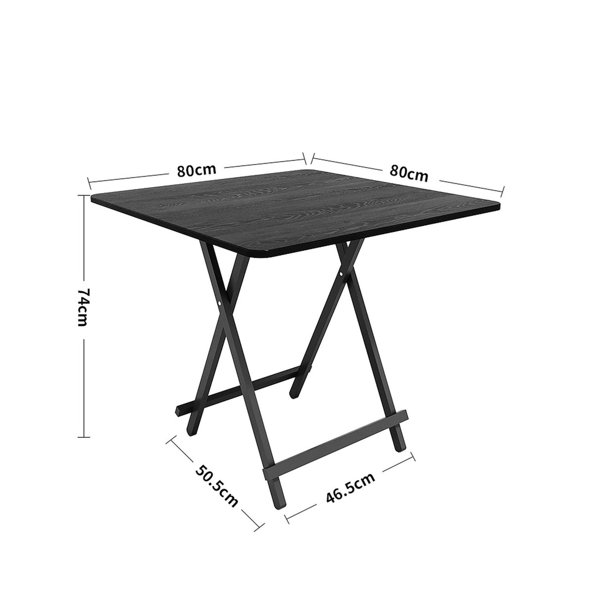 Foldable Wooden Black 2 Seater Dining Table