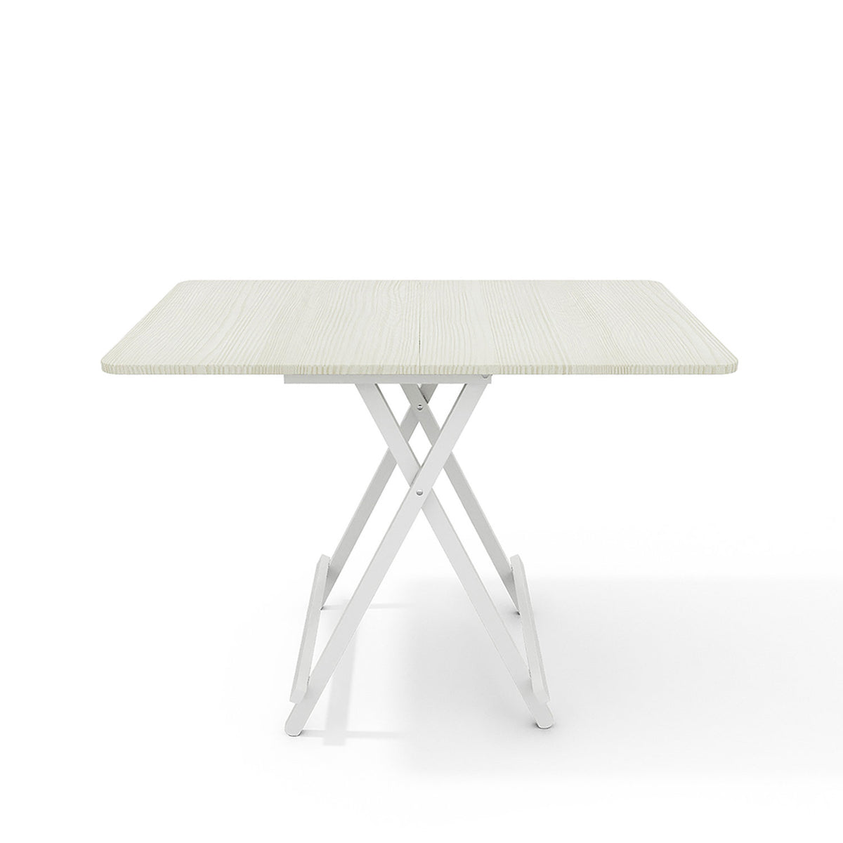 4 Seater White Foldable Wooden Dining Table