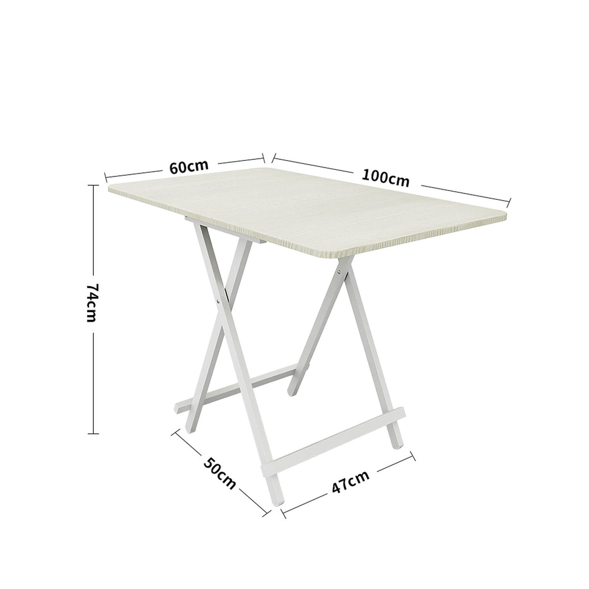 4 Seater White Foldable Wooden Dining Table