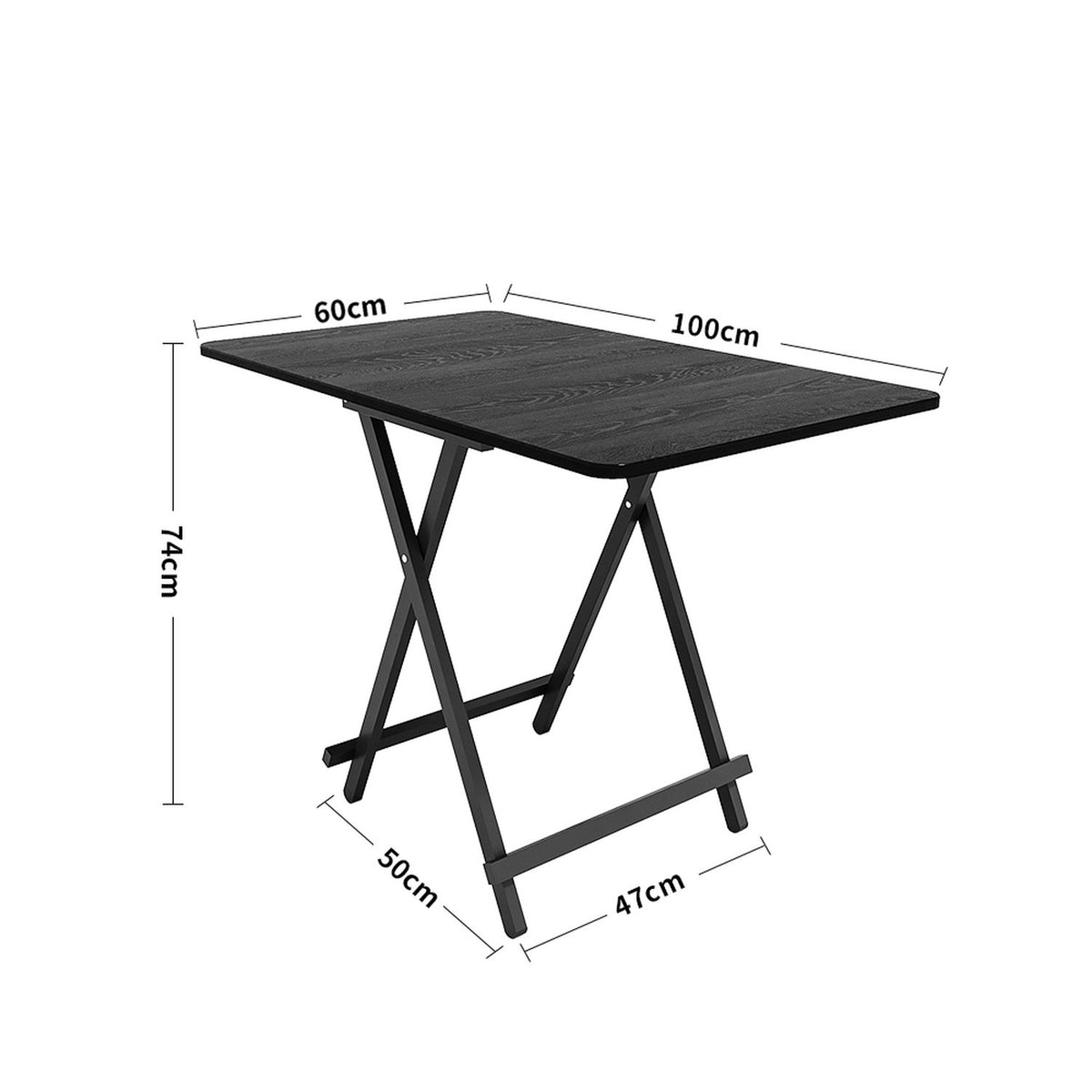 Black 4 Seater Foldable Wooden Dining Table