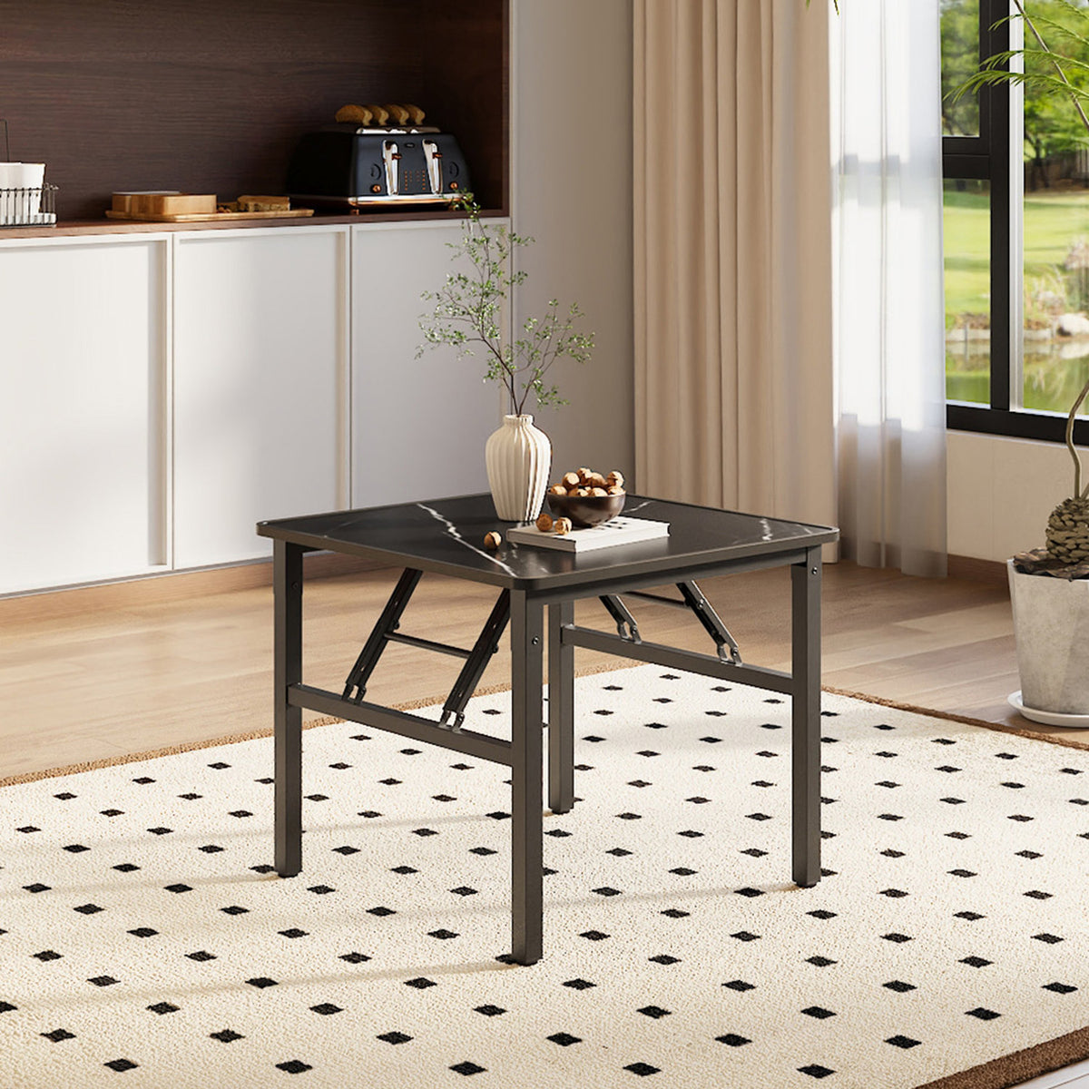 Marble Effect Foldable Coffee Table
