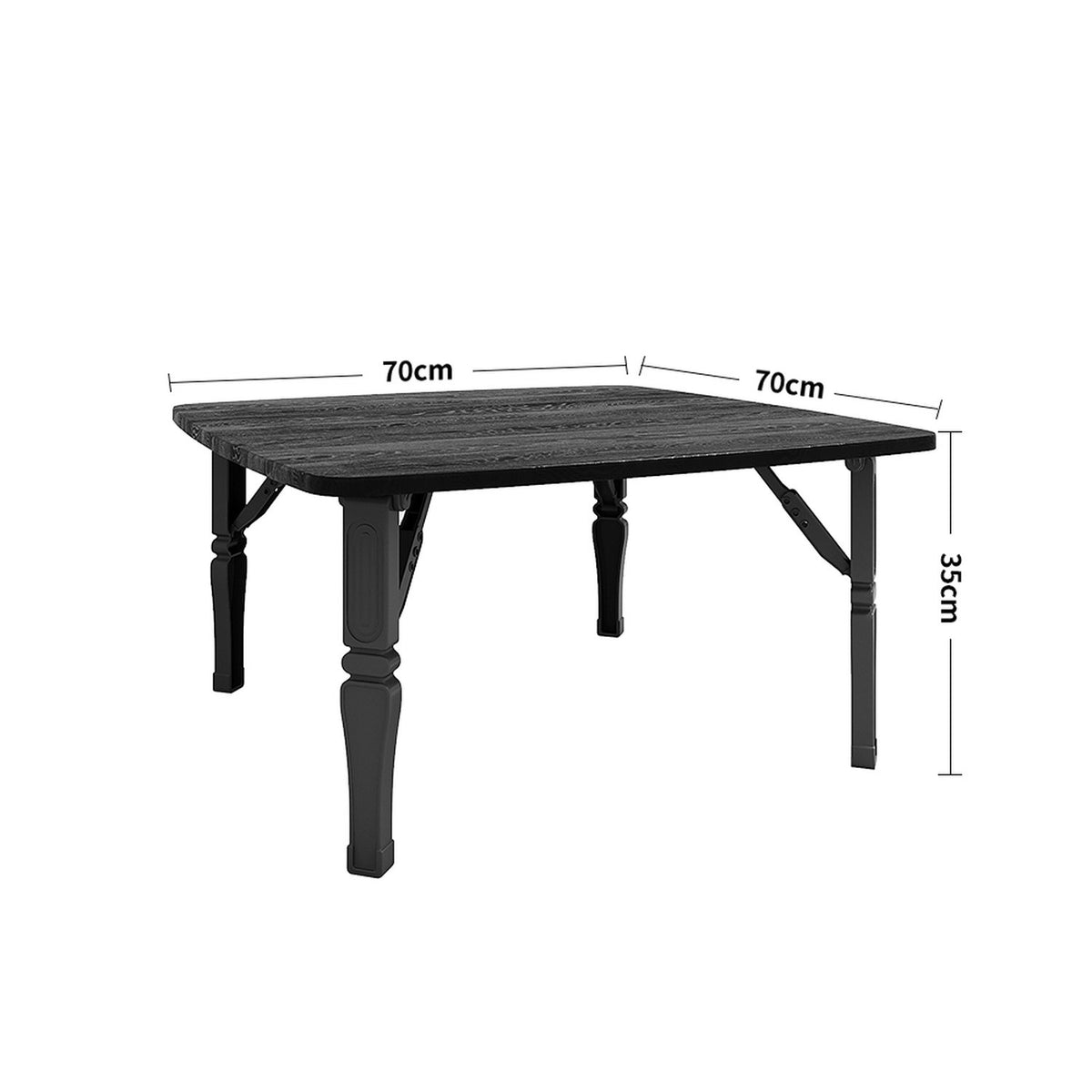Black Square Wooden Folding Coffee Table