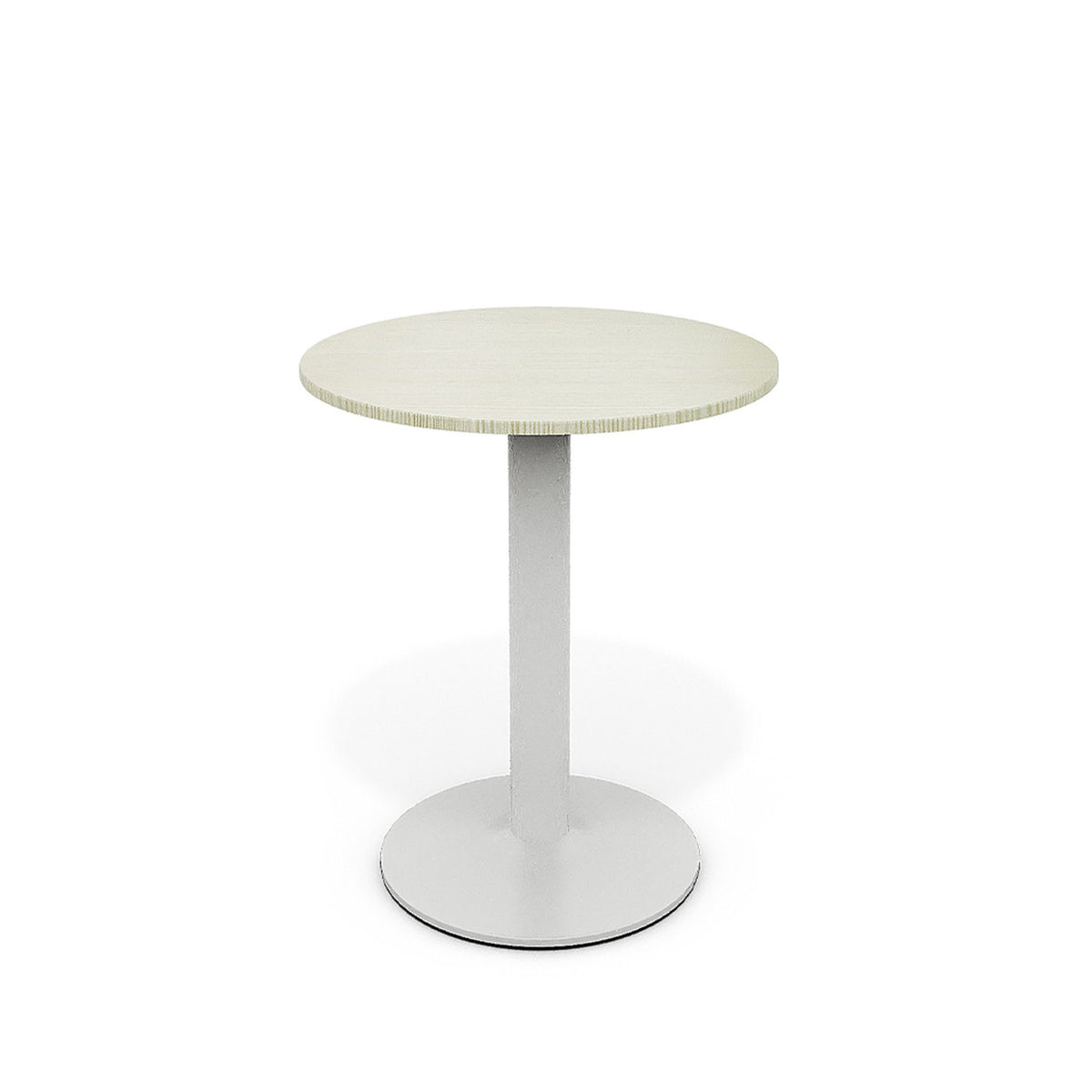 White Round Cafe Table with Metal Base