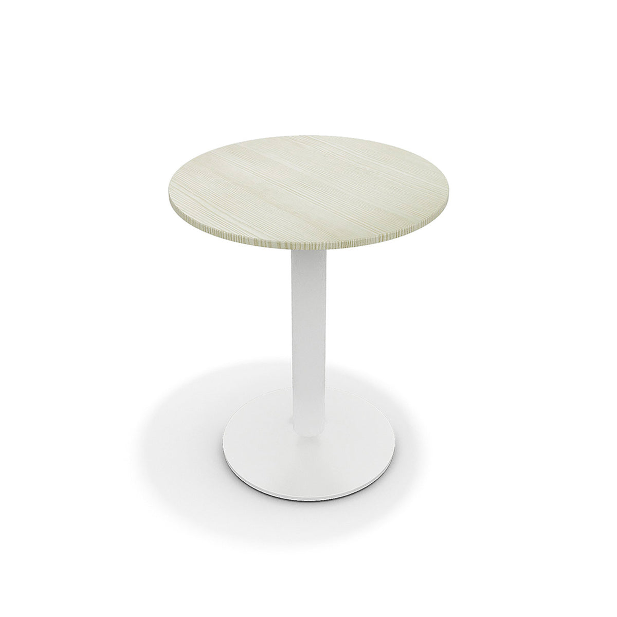 White Round Cafe Table with Metal Base