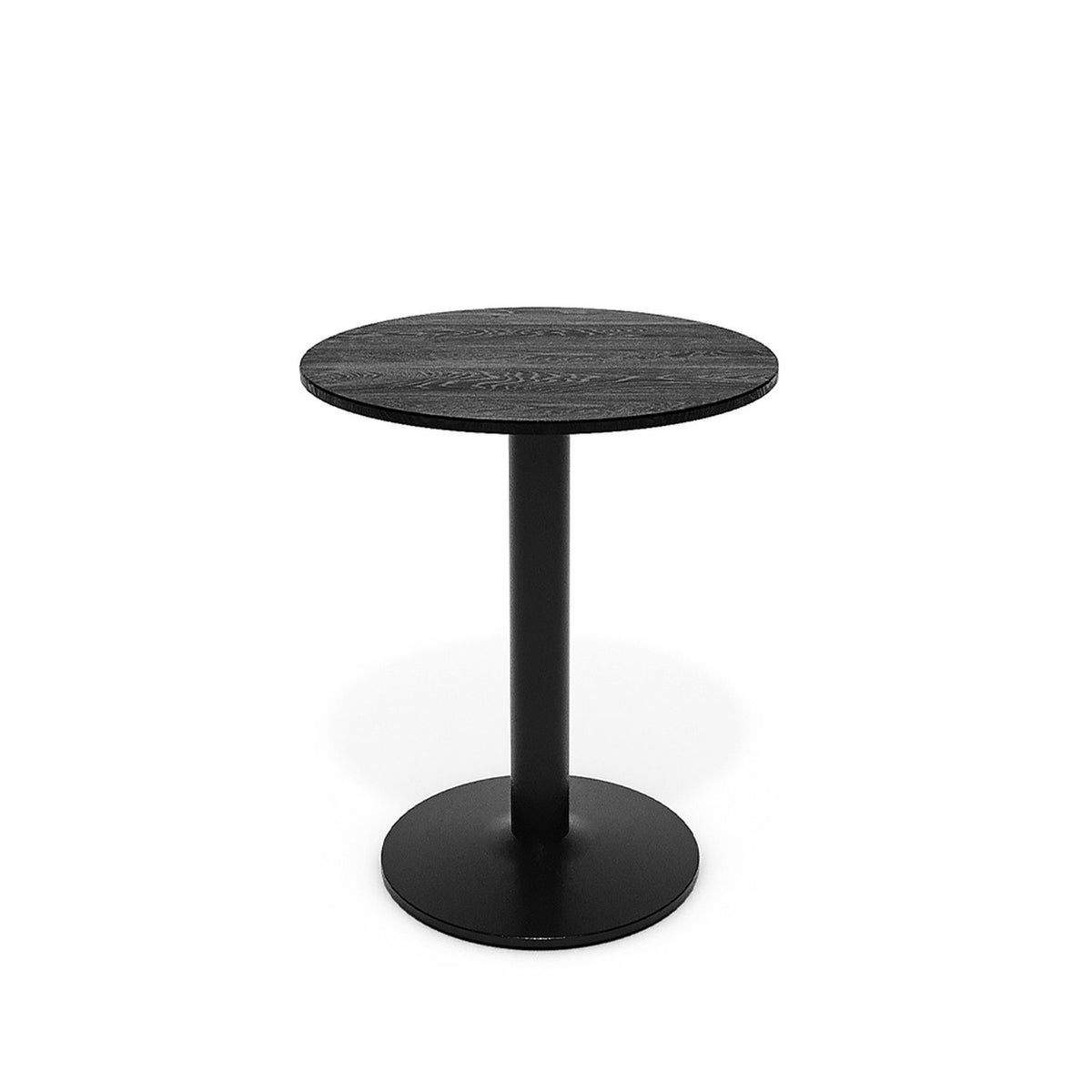 Black Round Cafe Table with Metal Base