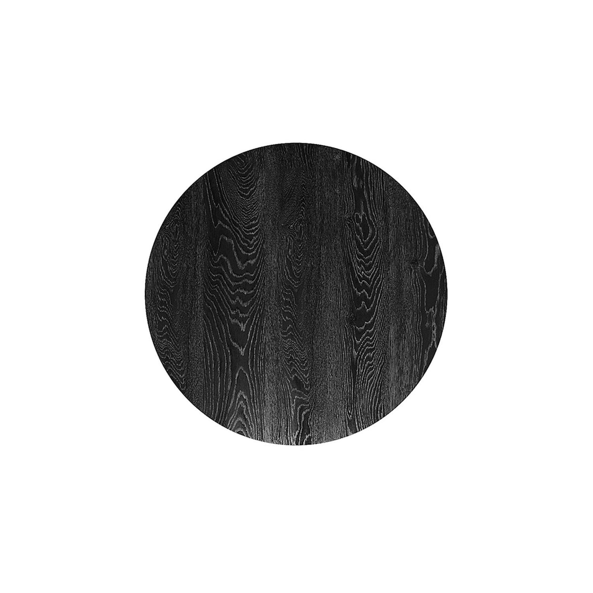 Black Round Cafe Table with Metal Base