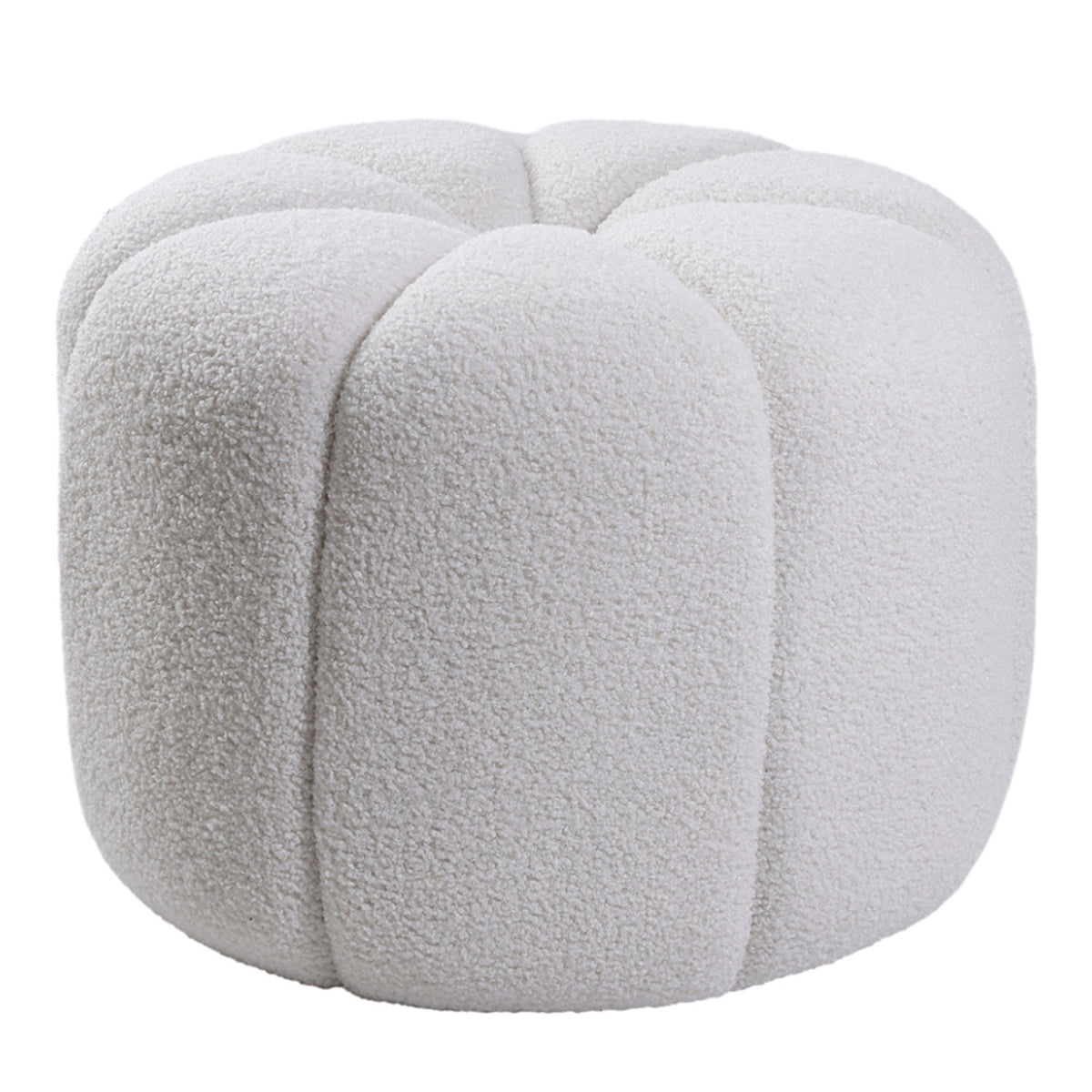 Teddy Fabric Pumpkin Round Footstool