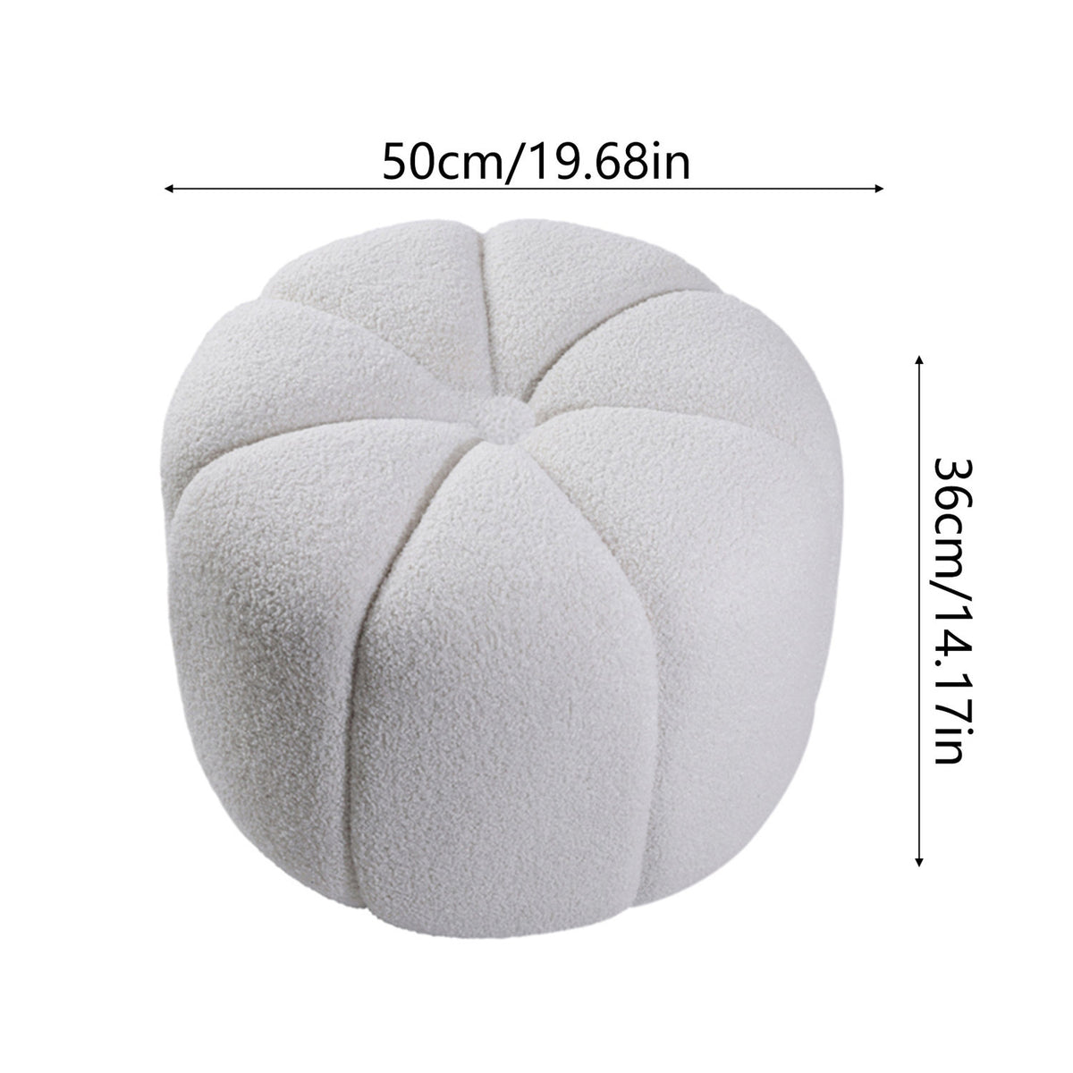 Teddy Fabric Pumpkin Round Footstool